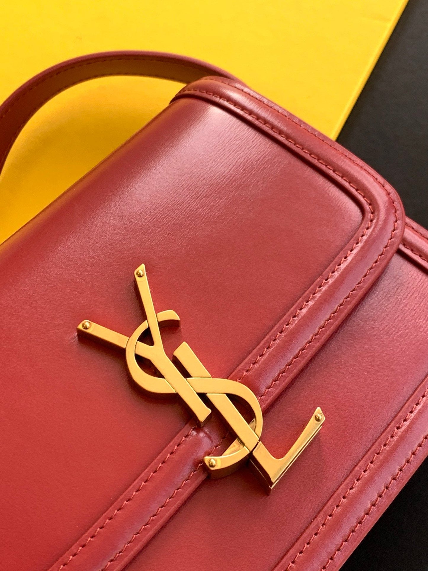GLAMI Solferino Small Satchel Bag Red In Box With Gold Hardware 7.4in/19cm YSl 6343060SX0W6805