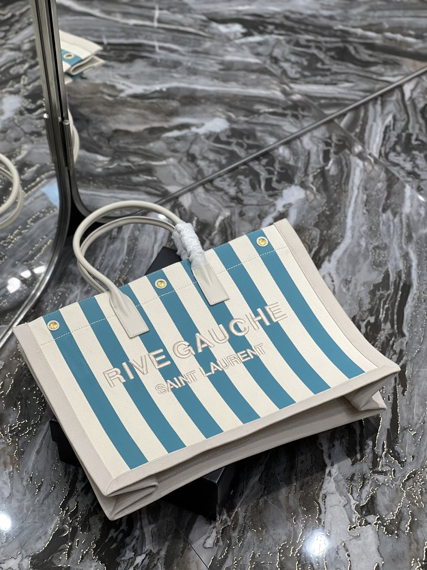 GLAMI Rive Gauche Tote Bag In Water Green For Women 18.9in/48cm YSL 499290FAAD51680