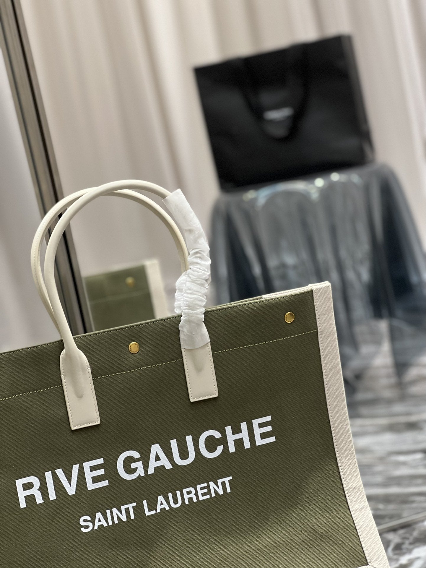 GLAMI Rive Gauche Tote Bag In Military Green For Women 18.9in/48cm YSL