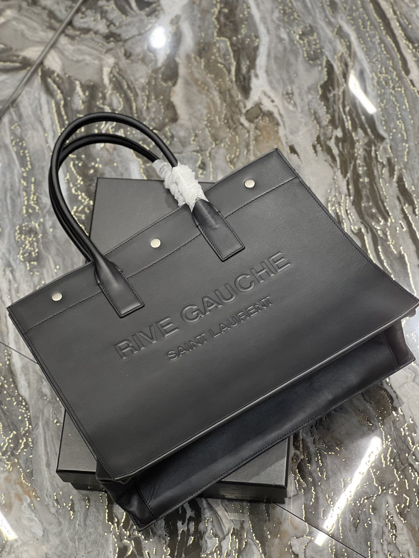 GLAMI Rive Gauche Small Tote Bag In Black Noir For Women 15.4in/39cm YSL 686266CWTFE1000