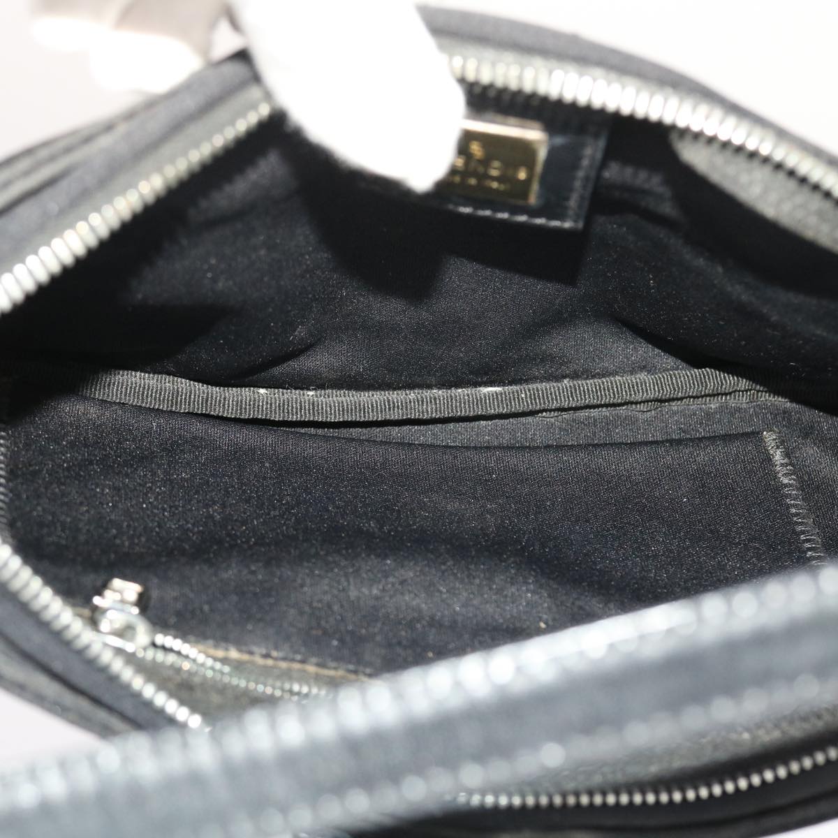 FENDI Mamma Baguette Shoulder Bag Nylon Black 50144