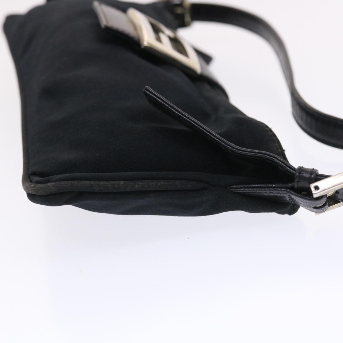 FENDI Mamma Baguette Shoulder Bag Nylon Black 50144