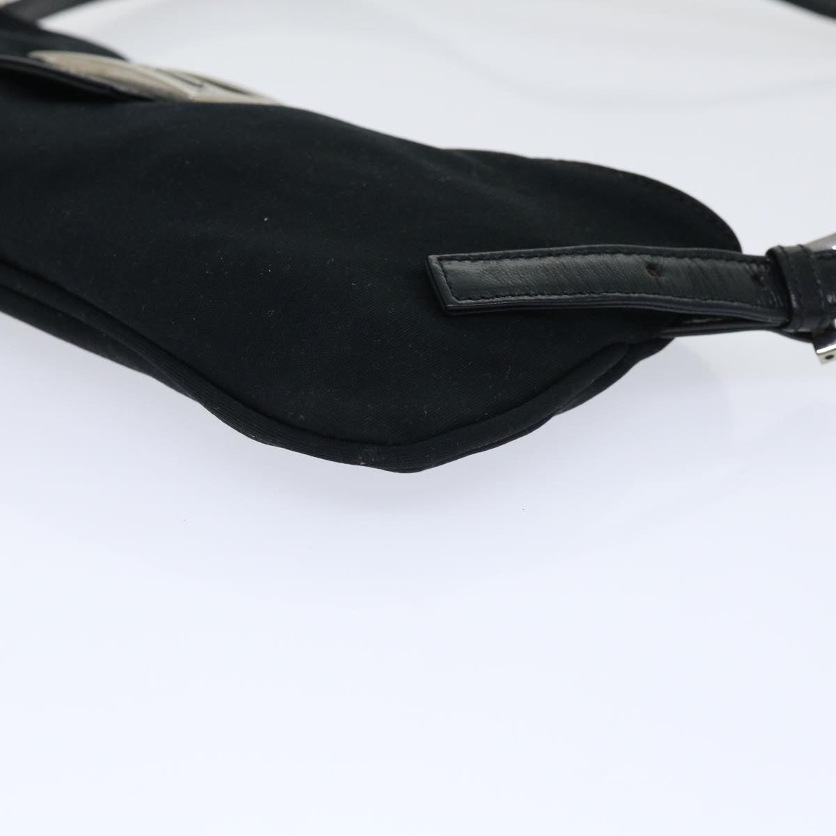 FENDI Mamma Baguette Shoulder Bag Nylon Black 50145