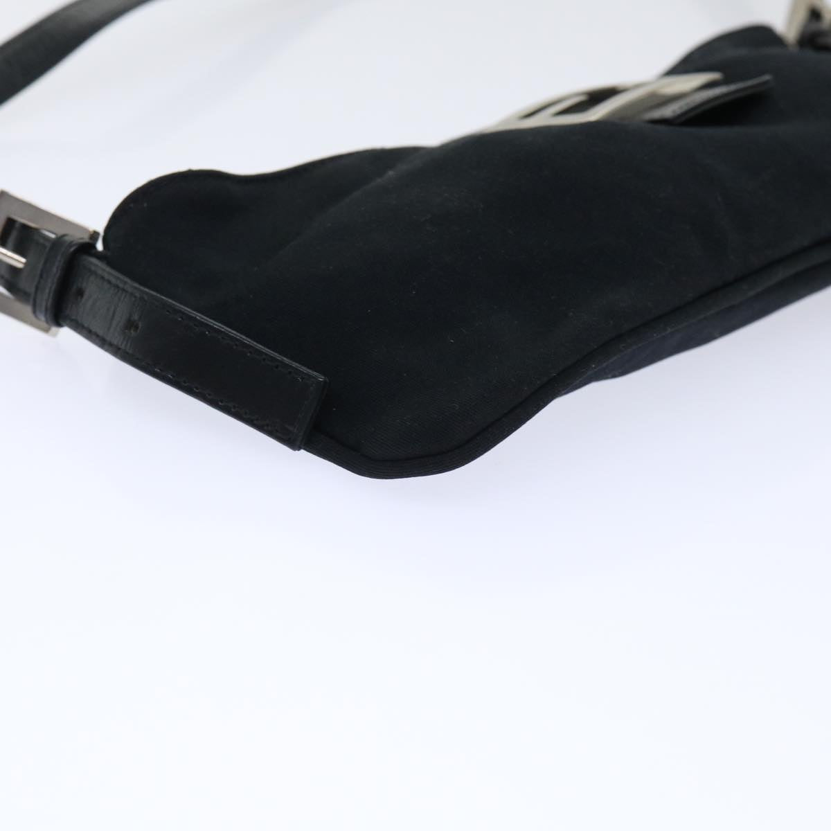 FENDI Mamma Baguette Shoulder Bag Nylon Black 50145