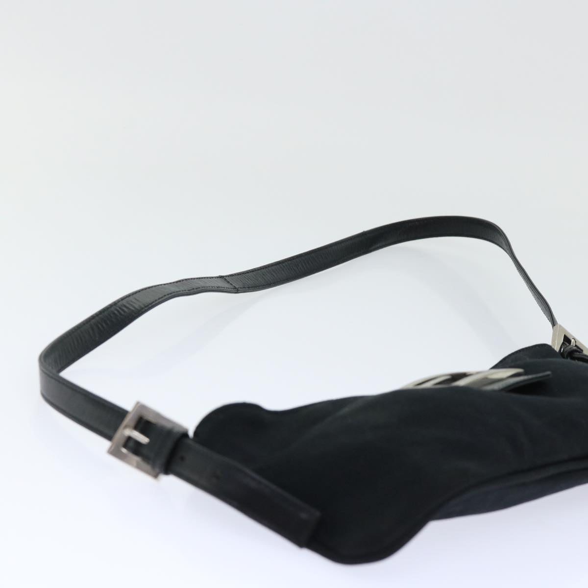 FENDI Mamma Baguette Shoulder Bag Nylon Black 50145