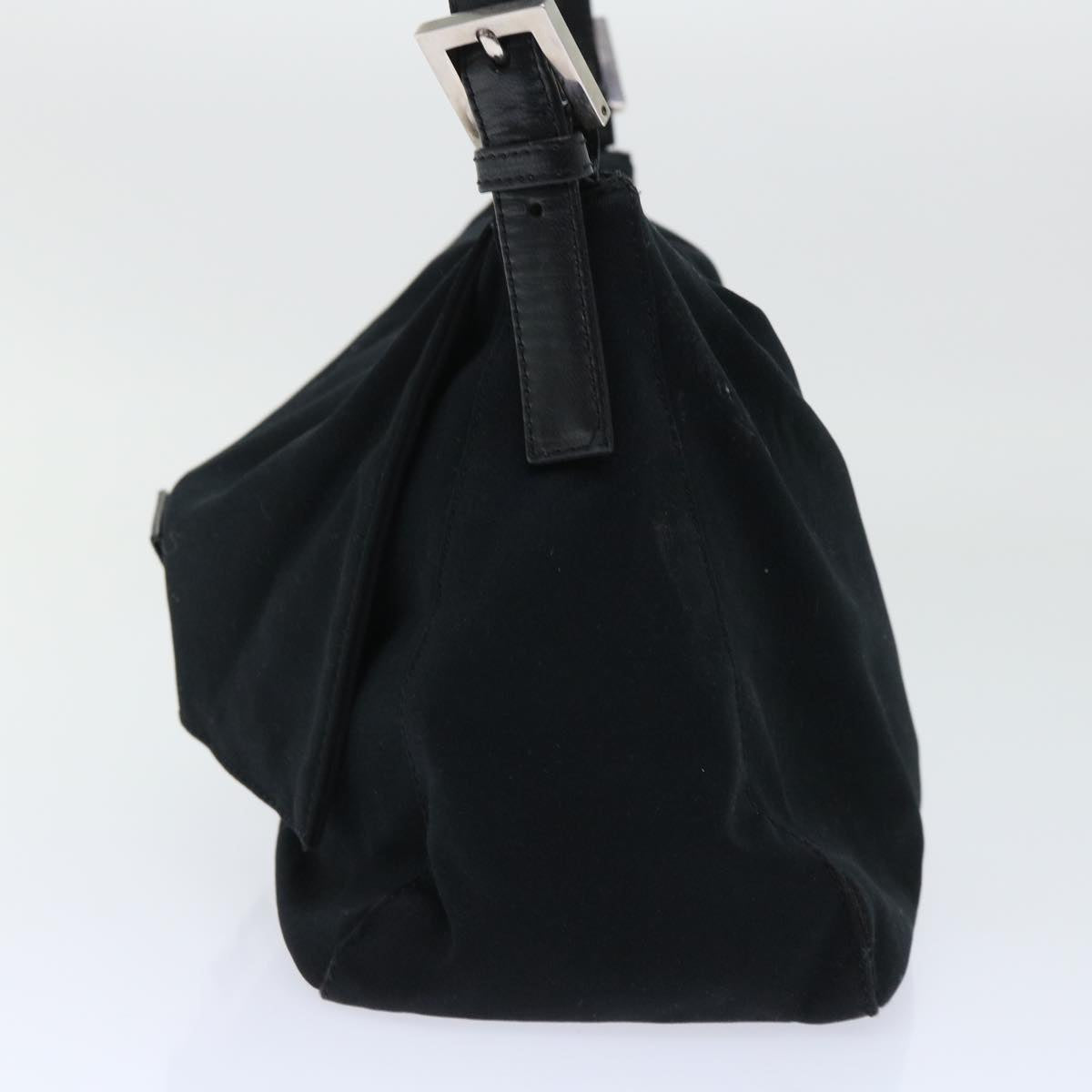 FENDI Mamma Baguette Shoulder Bag Nylon Black 50146