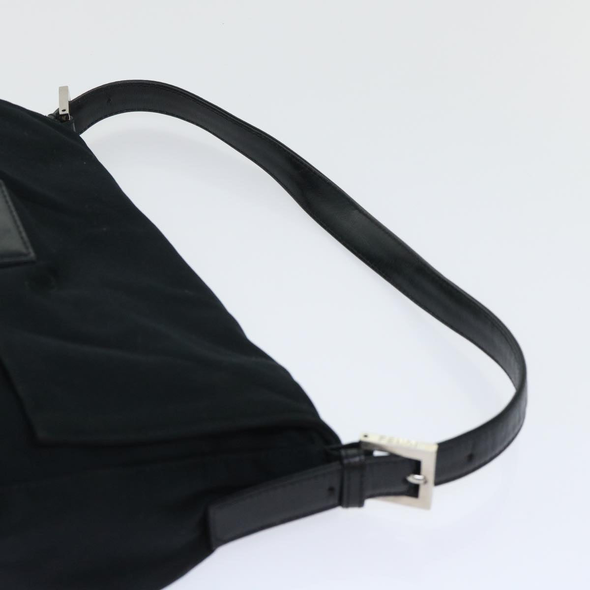FENDI Mamma Baguette Shoulder Bag Nylon Black 50146