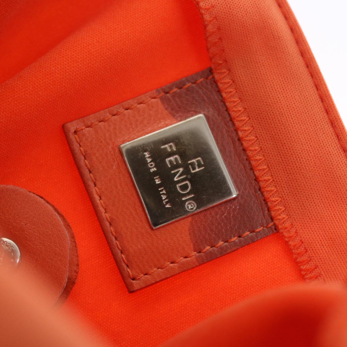 FENDI Mamma Baguette Shoulder Bag Nylon Orange 50148
