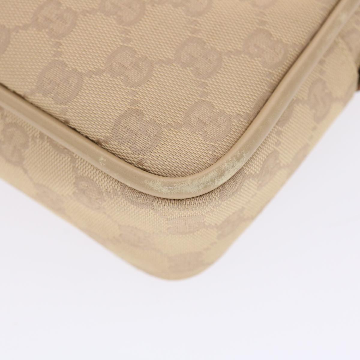 GUCCI GG Canvas Hand Bag Leather Beige 50158