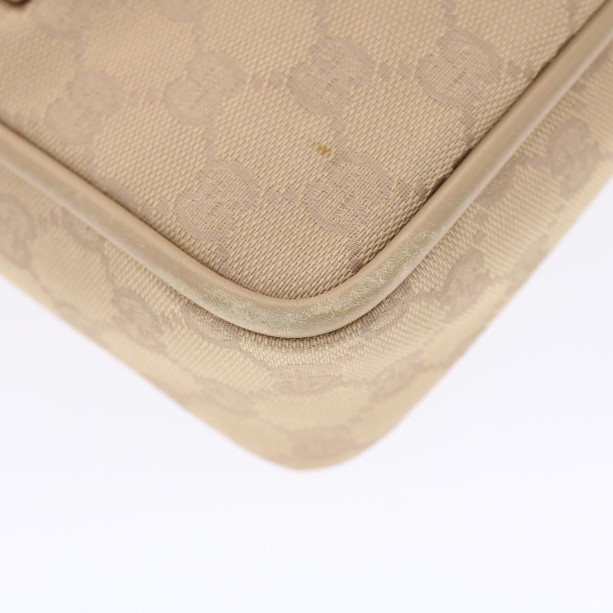 GUCCI GG Canvas Hand Bag Leather Beige 50158