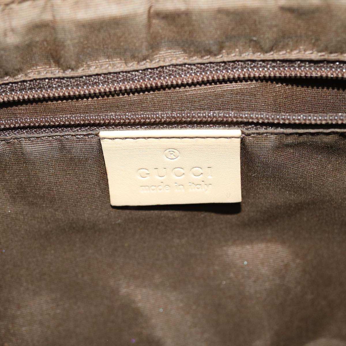 GUCCI GG Canvas Hand Bag Leather Beige 50158