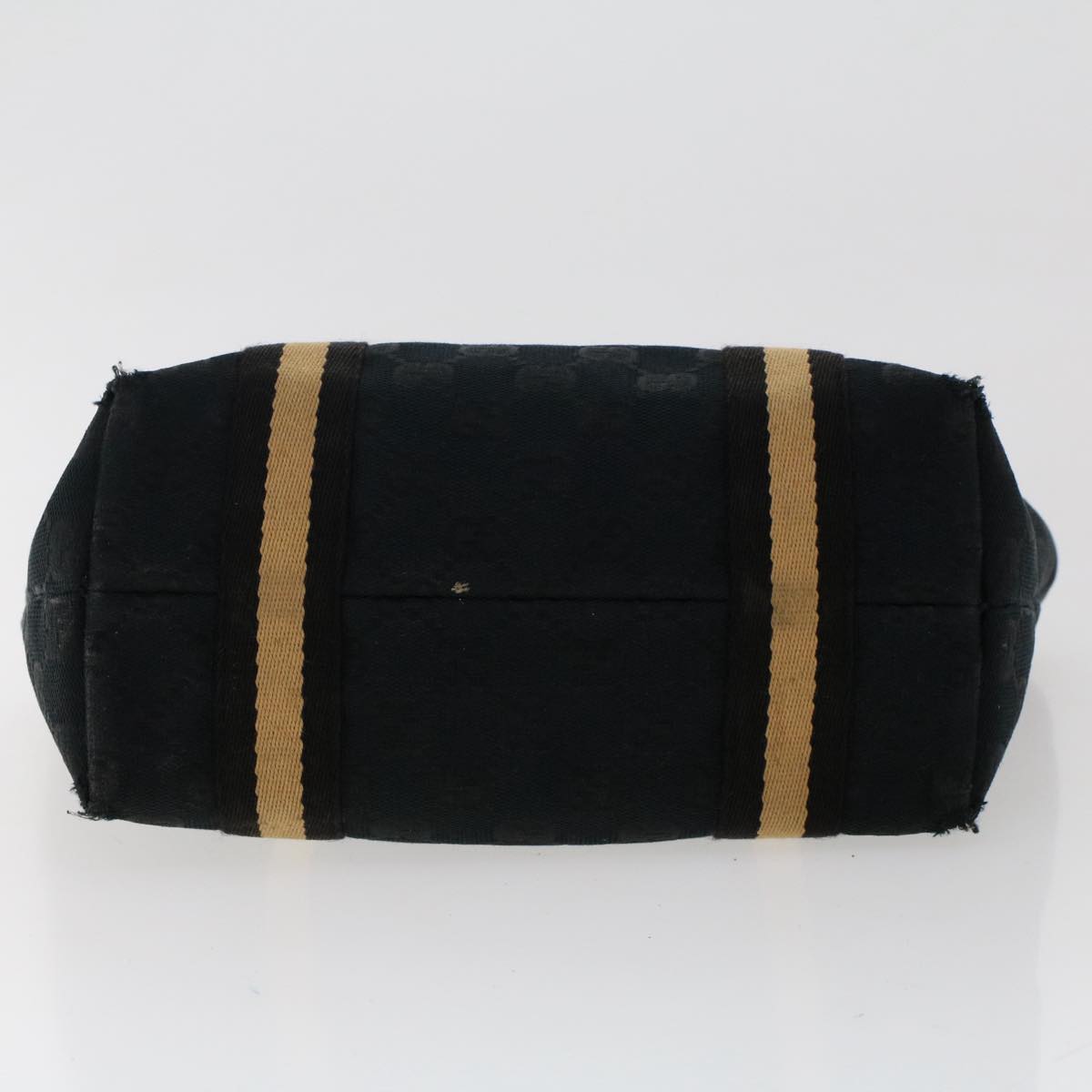 GUCCI GG Canvas Sherry Line Hand Bag Black White 139261 50162
