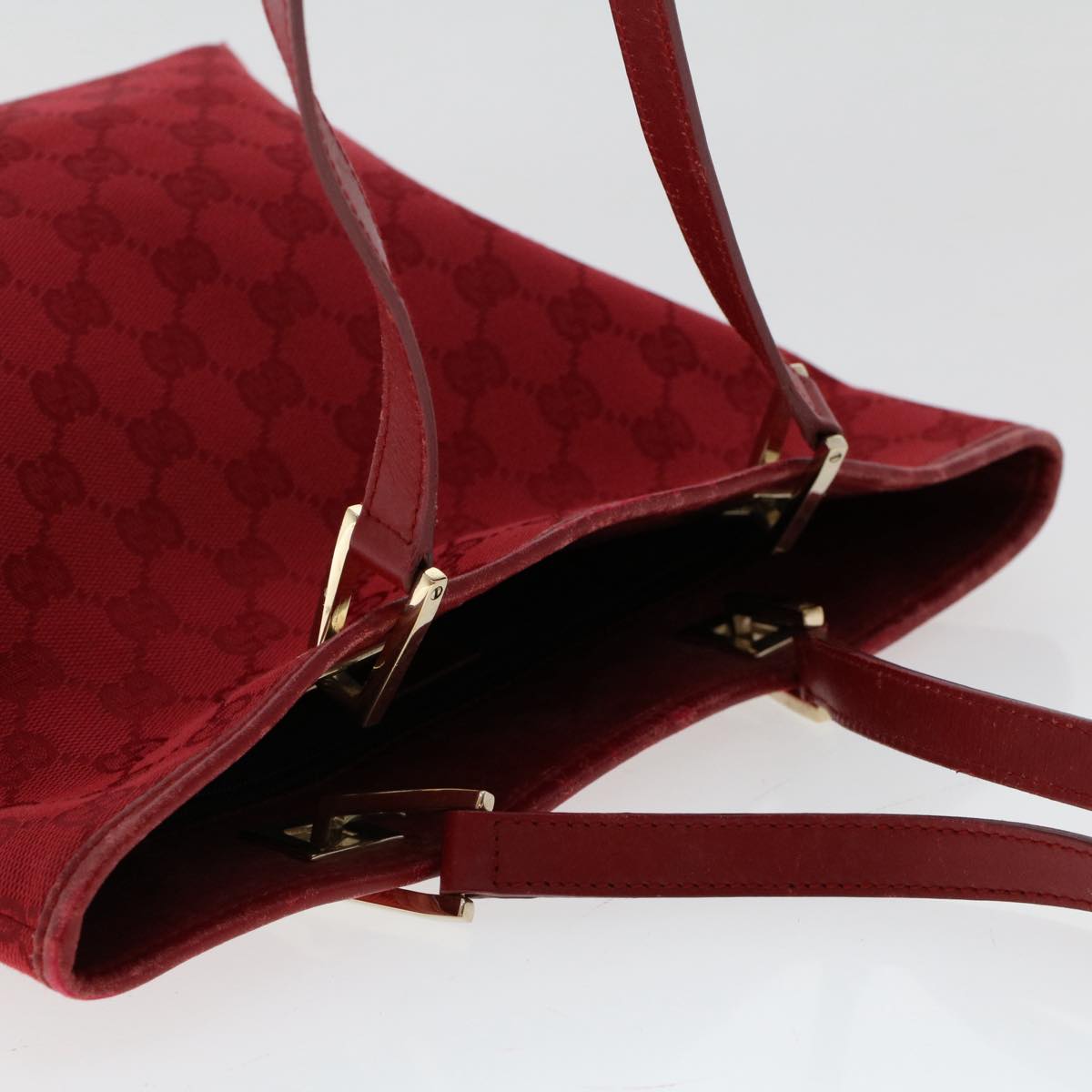 GUCCI GG Canvas Hand Bag Red 0021099 50163