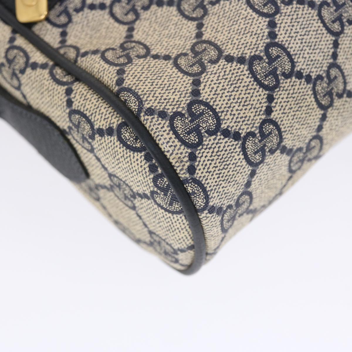 GUCCI GG Canvas Sherry Line Shoulder Bag PVC Leather Navy Red 50164