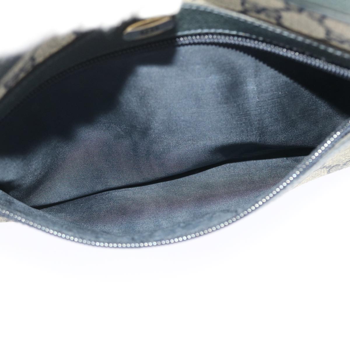 GUCCI GG Canvas Sherry Line Shoulder Bag PVC Leather Navy Red 50164