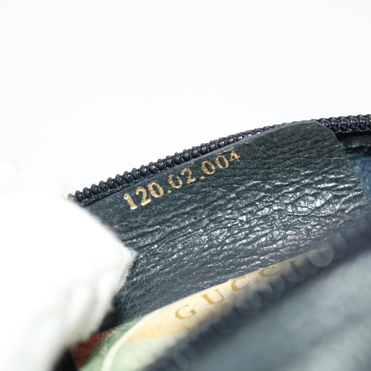 GUCCI GG Canvas Sherry Line Shoulder Bag PVC Leather Navy Red 50164