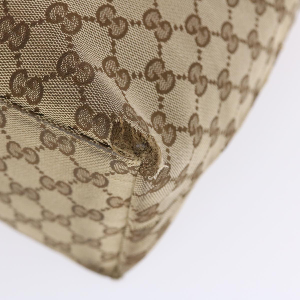 GUCCI GG Canvas Sherry Line Tote Bag Beige Gray pink 50175