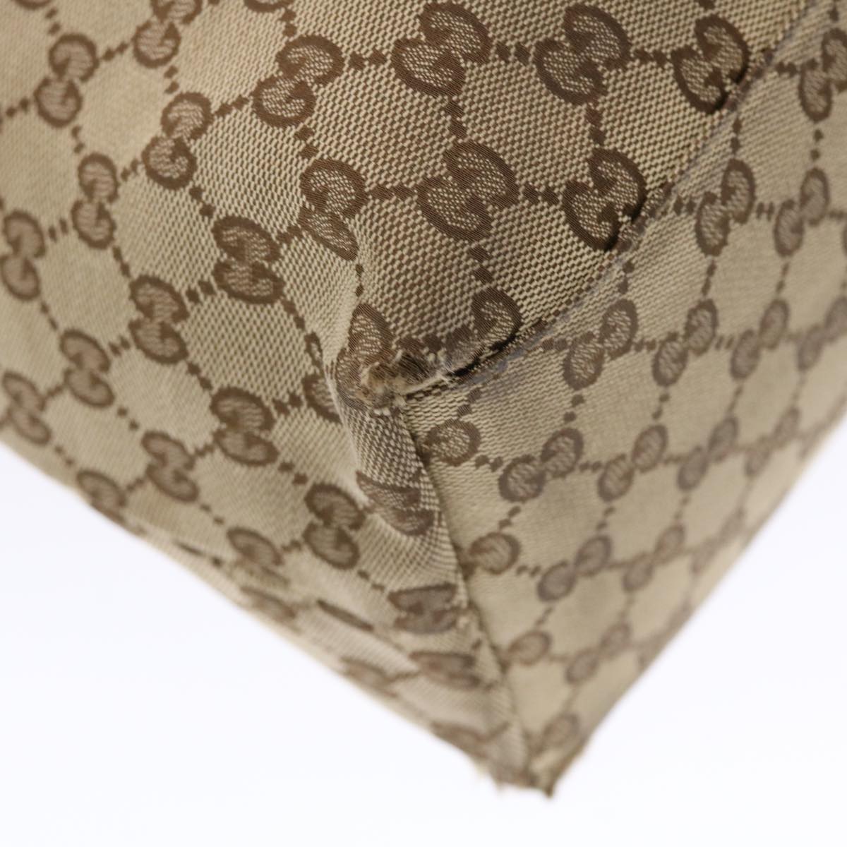GUCCI GG Canvas Sherry Line Tote Bag Beige Gray pink 50175