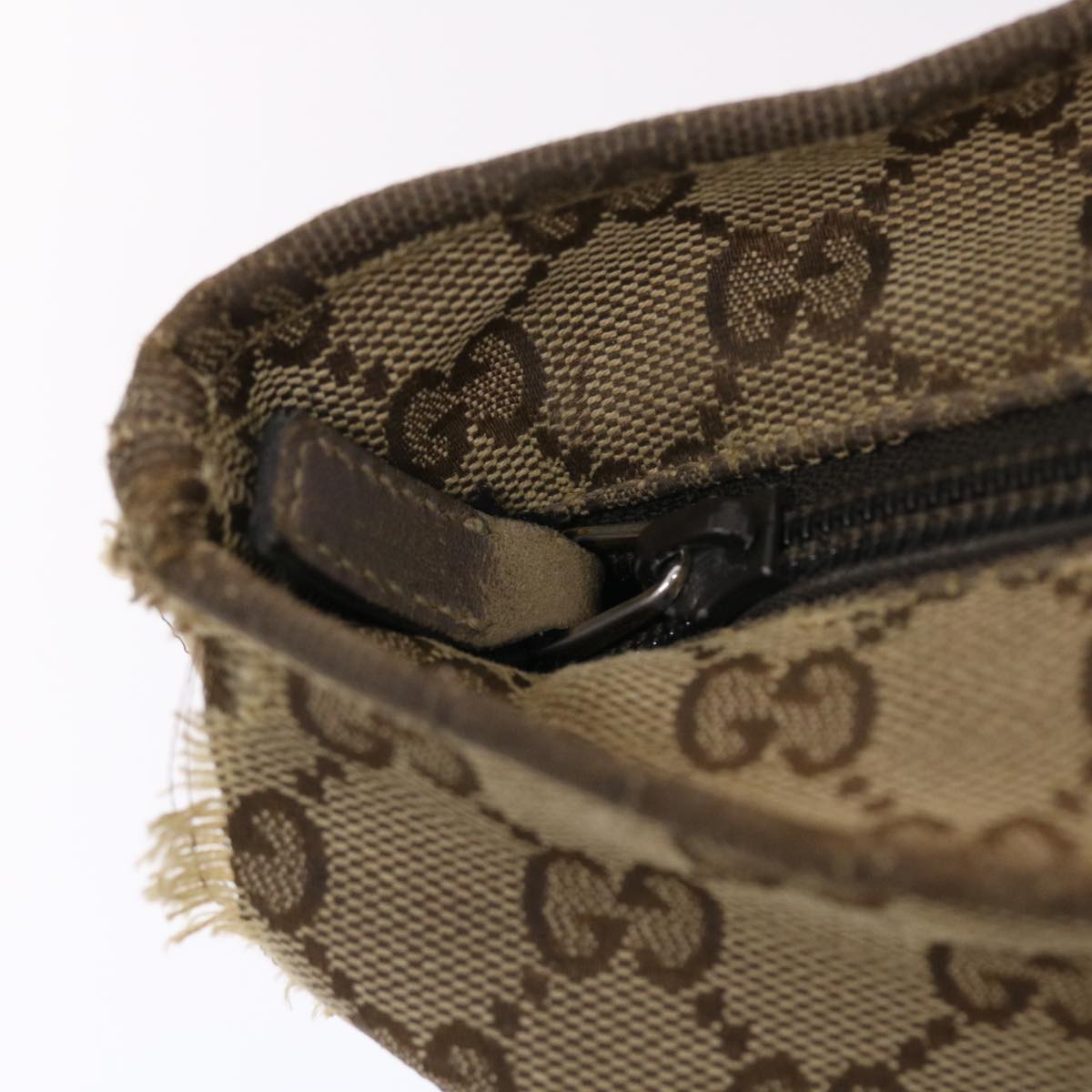 GUCCI GG Canvas Sherry Line Tote Bag Beige Gray pink 50175