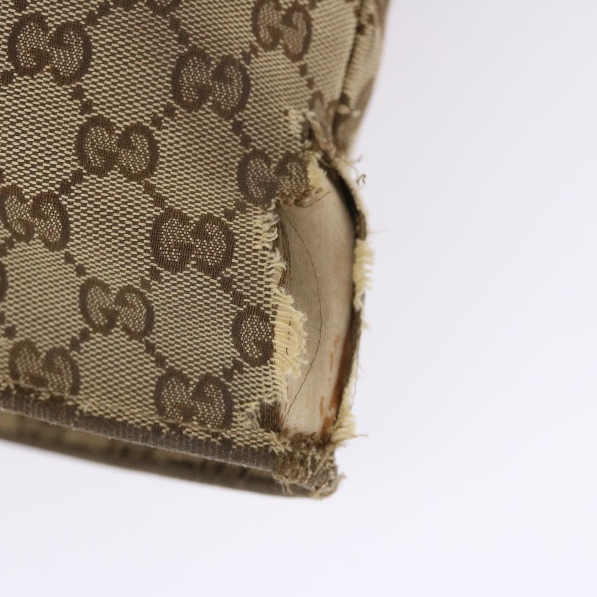 GUCCI GG Canvas Sherry Line Tote Bag Beige Gray pink 50175