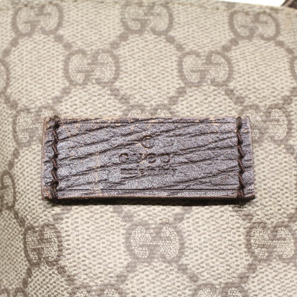GUCCI GG Canvas Tote Bag PVC Leather Beige Brown 50178