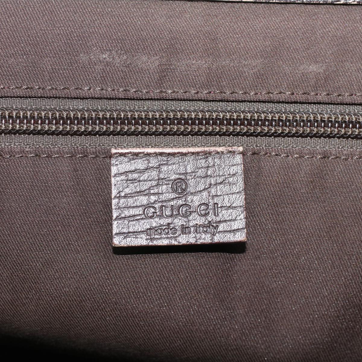 GUCCI GG Canvas Tote Bag PVC Leather Beige Brown 50178