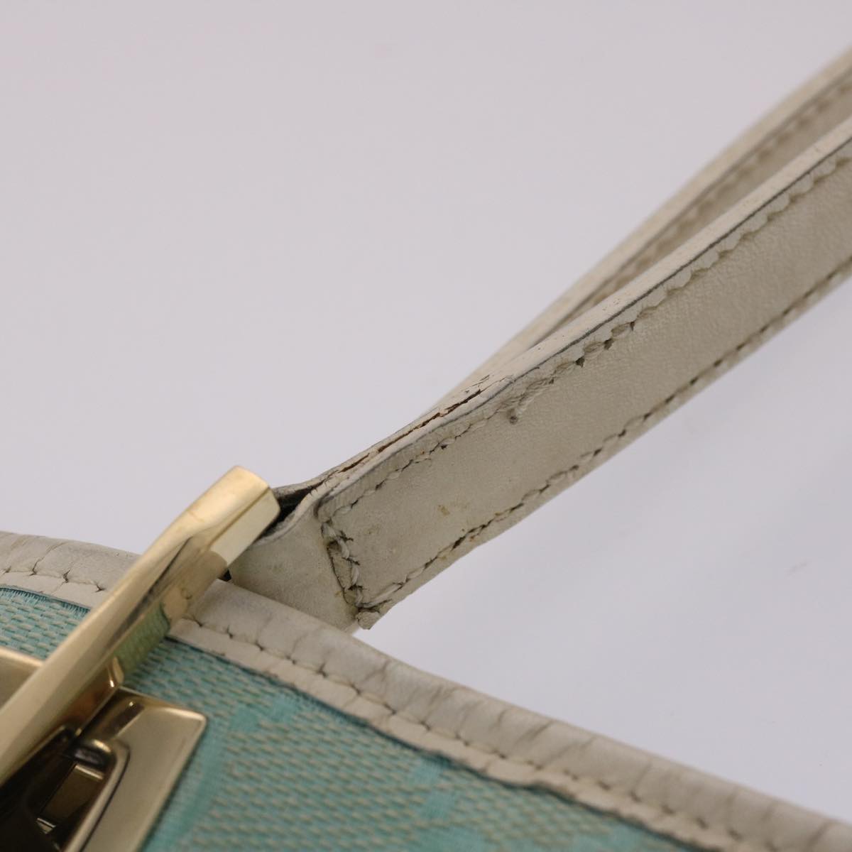 GUCCI GG Canvas Tote Bag Light Blue White 50181