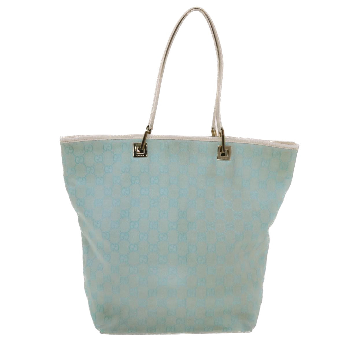 GUCCI GG Canvas Tote Bag Light Blue White 50181