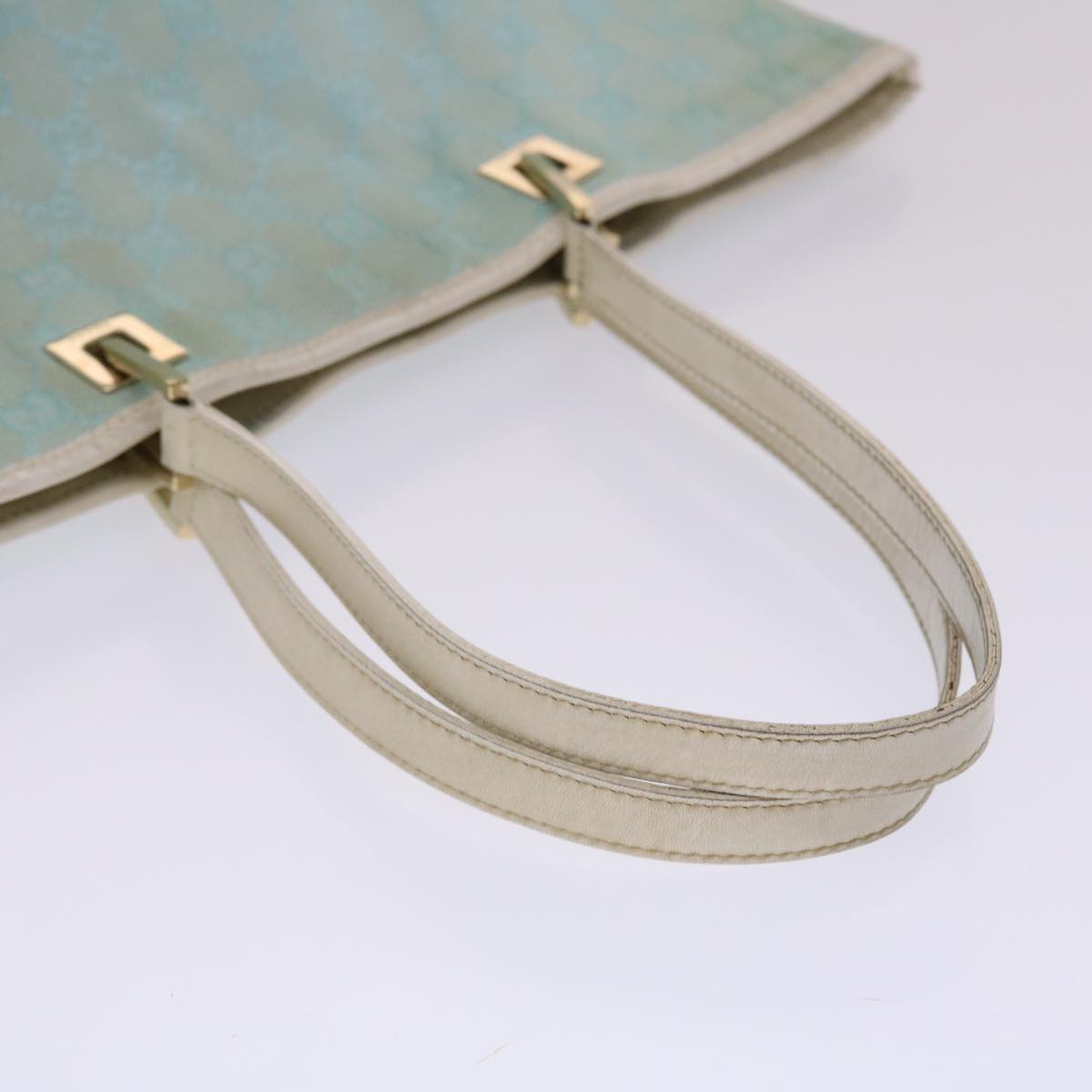 GUCCI GG Canvas Tote Bag Light Blue White 50181
