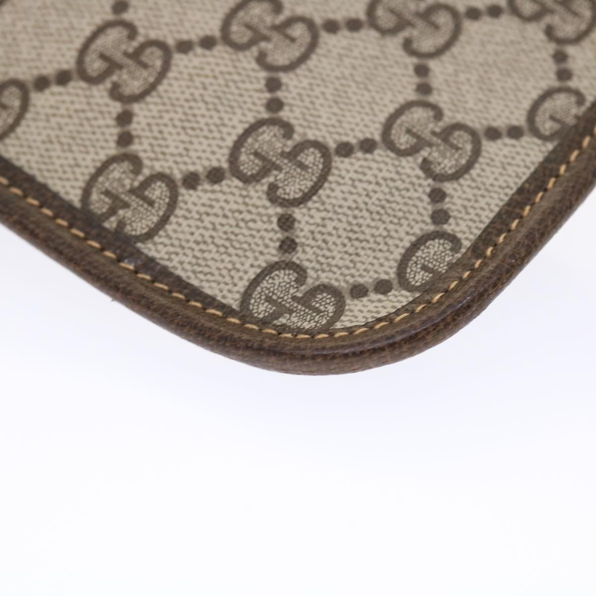 GUCCI GG Canvas Web Sherry Line Pouch PVC Leather Beige Red Green 50223