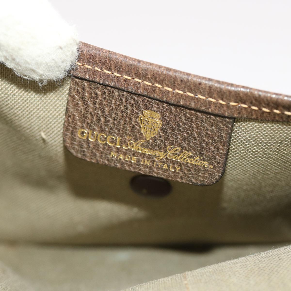 GUCCI GG Canvas Web Sherry Line Pouch PVC Leather Beige Red Green 50223