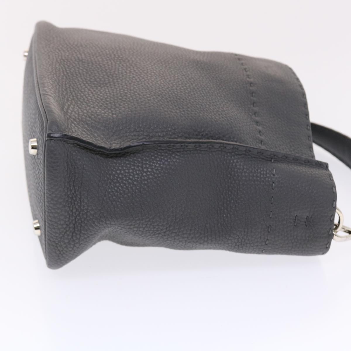 FENDI Selleria Anna Small Hand Bag Leather 2way Gray 8BT218 50266