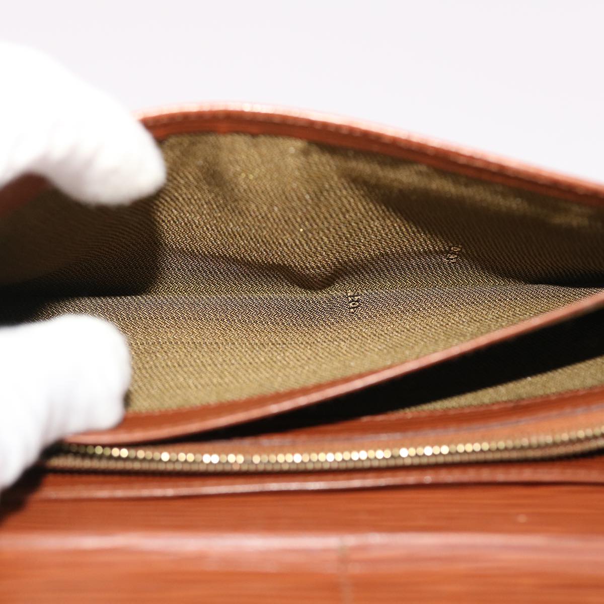 FENDI Long Wallet Leather Brown 50286