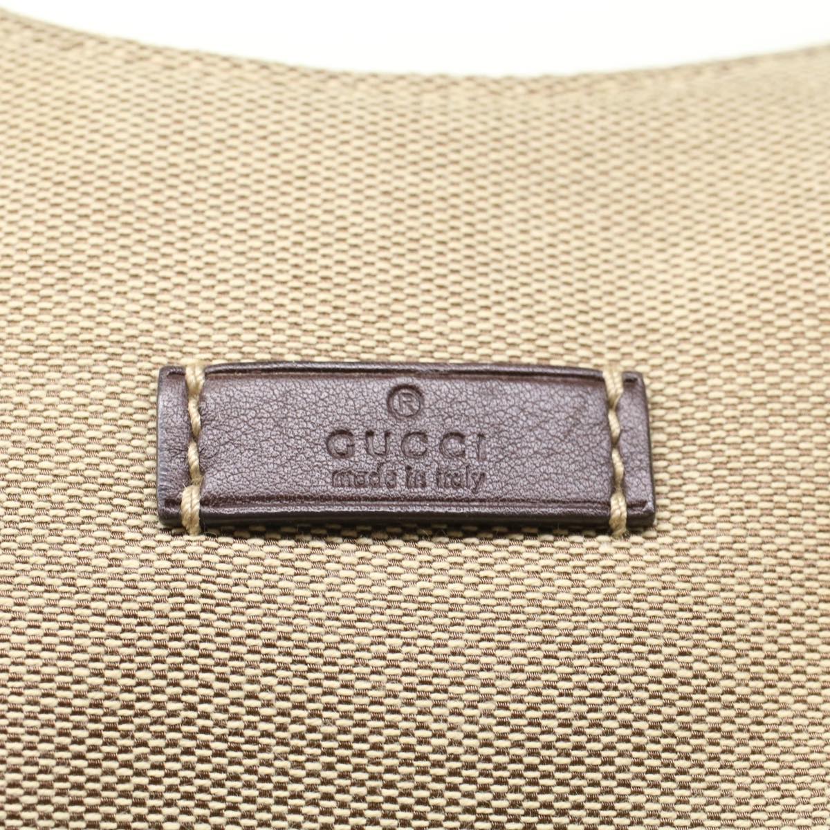 GUCCI GG Canvas Shoulder Bag Beige Brown 50405