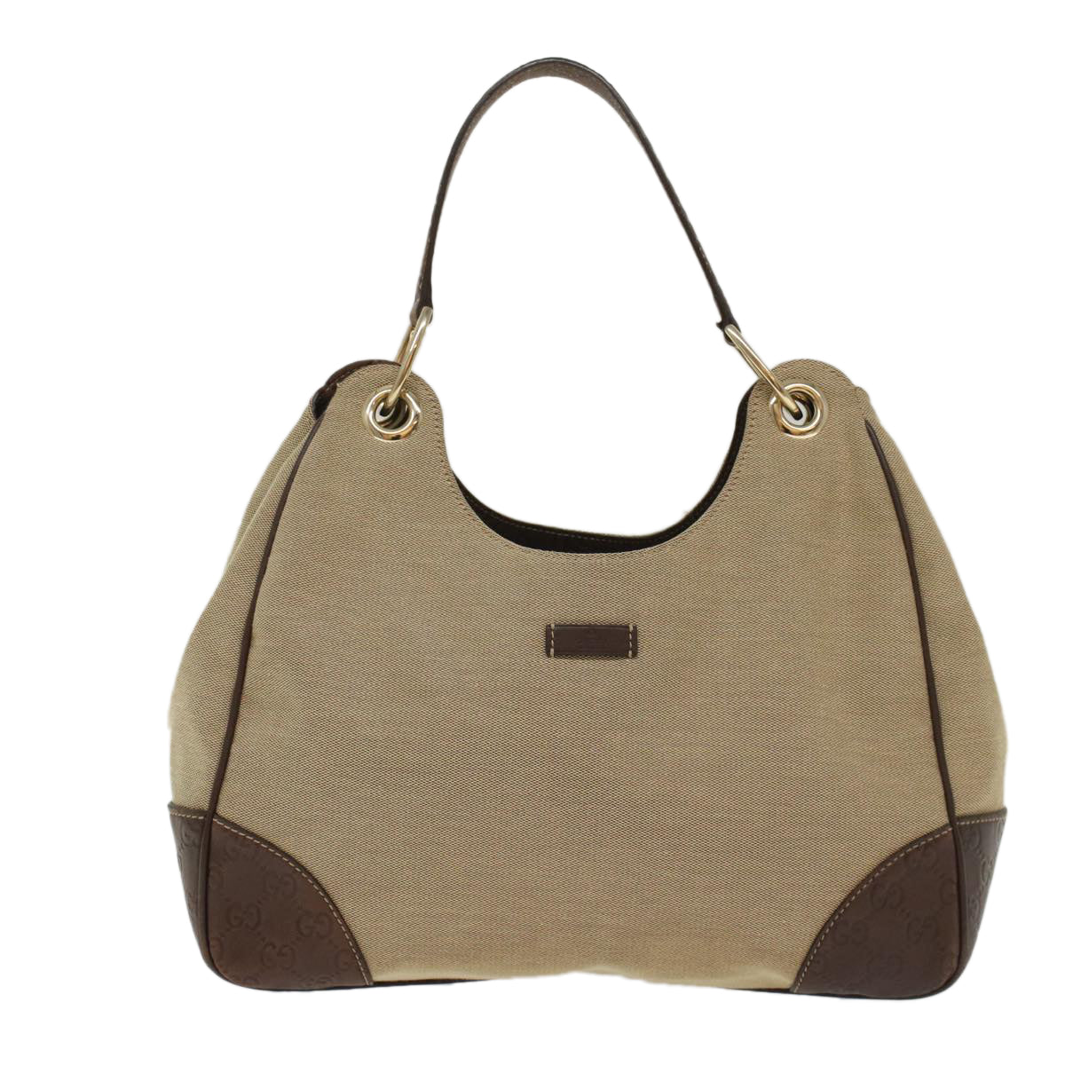 GUCCI GG Canvas Shoulder Bag Beige Brown 50405