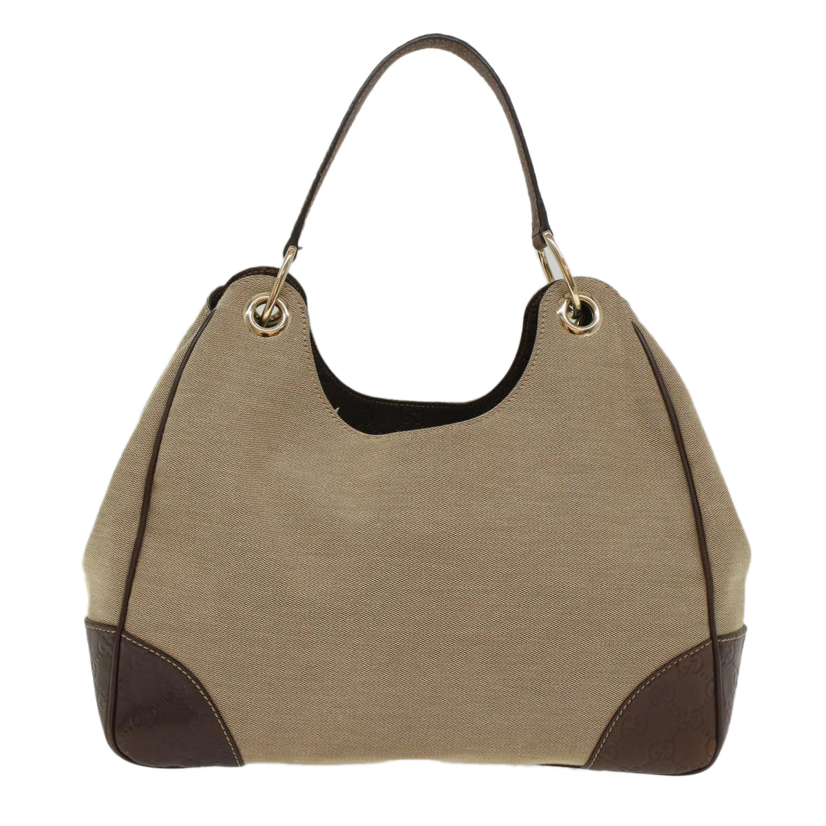 GUCCI GG Canvas Shoulder Bag Beige Brown 50405