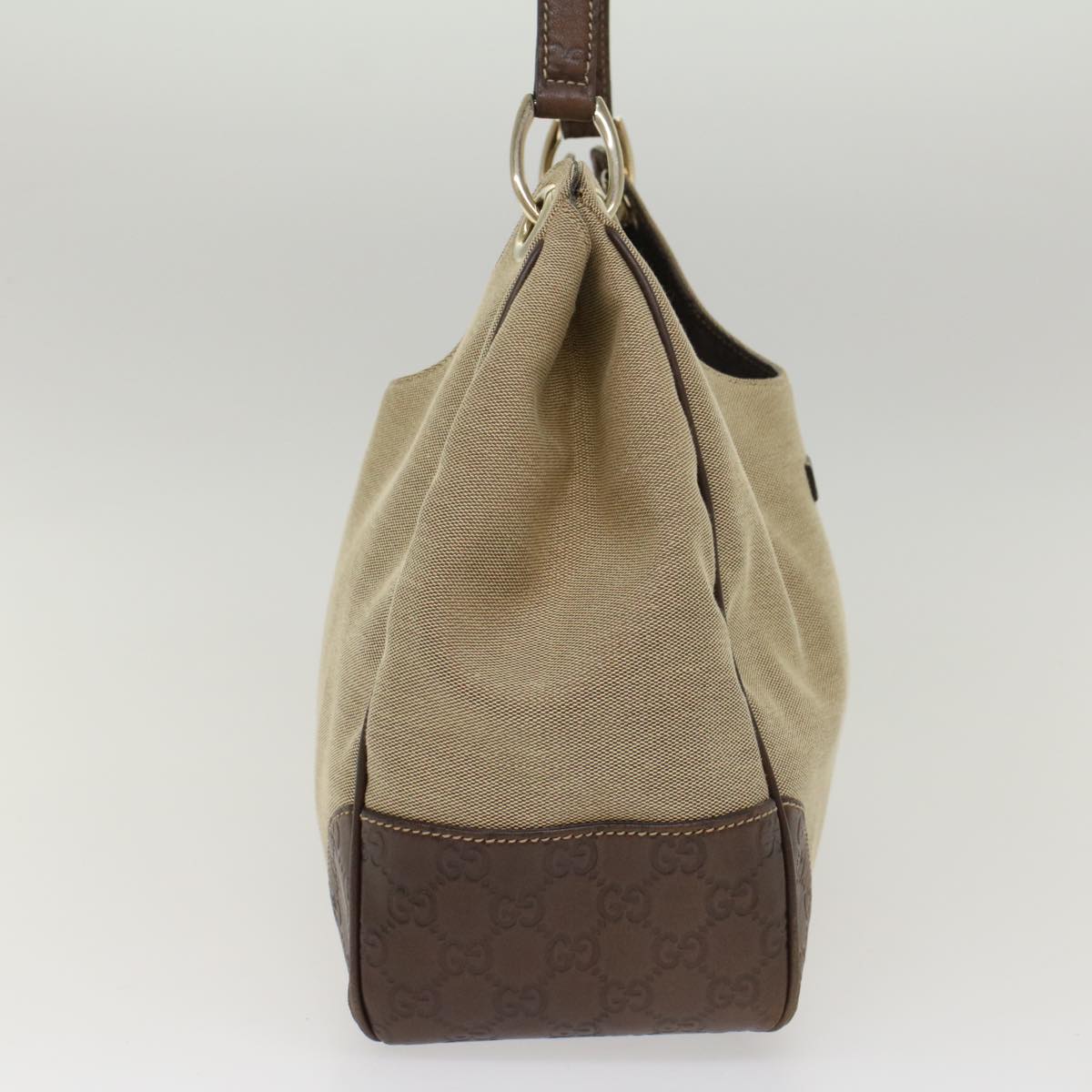 GUCCI GG Canvas Shoulder Bag Beige Brown 50405