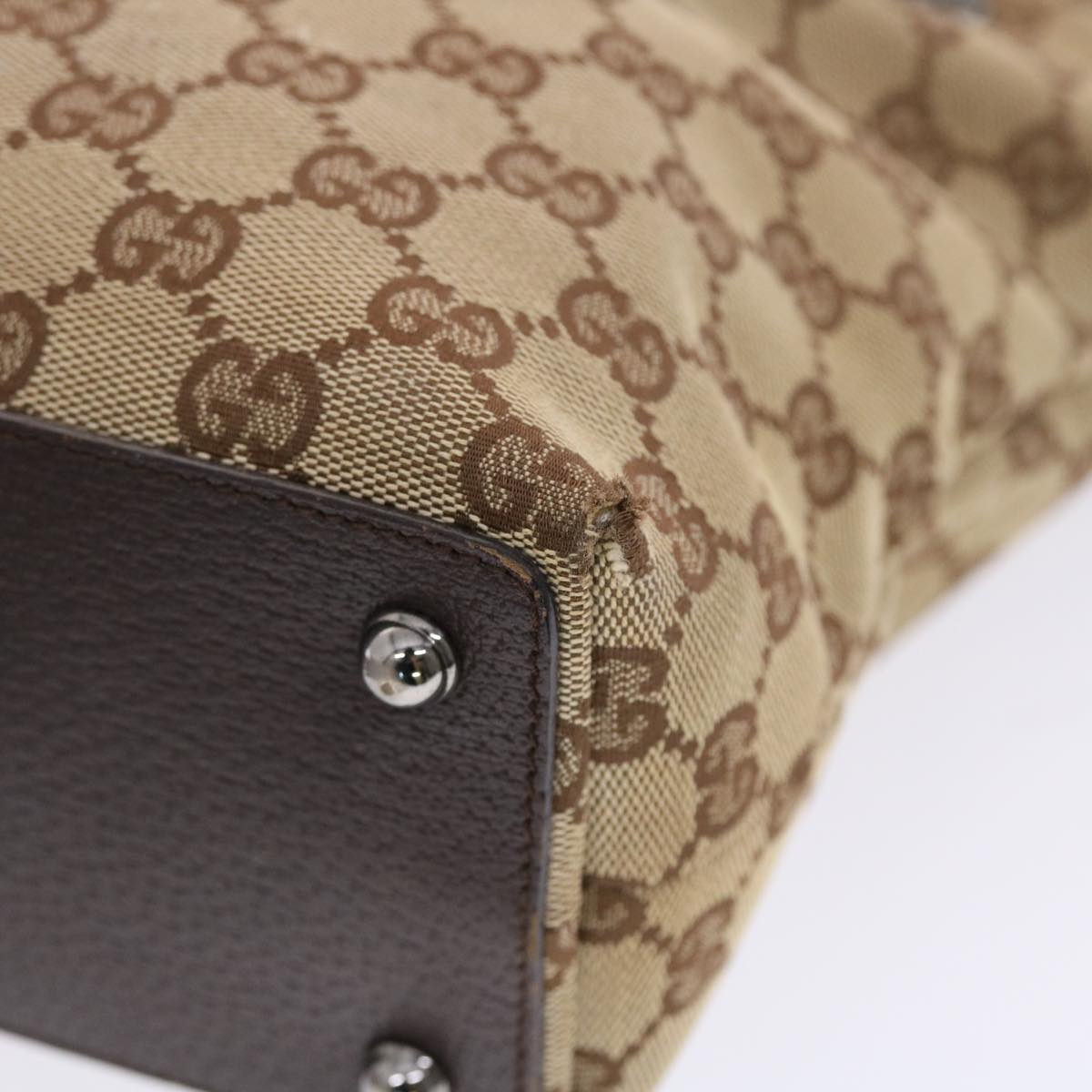 GUCCI GG Canvas Hand Bag Beige Brown 50409