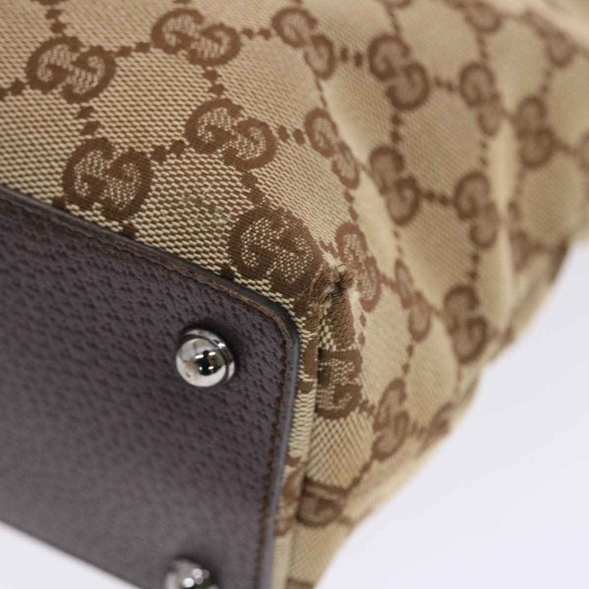 GUCCI GG Canvas Hand Bag Beige Brown 50409