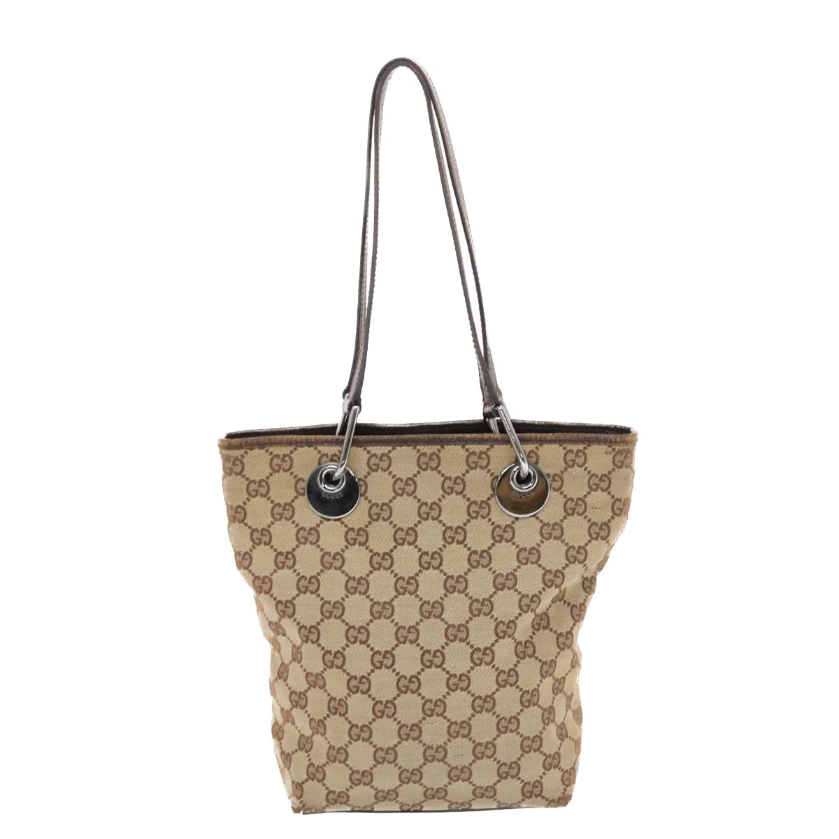 GUCCI GG Canvas Hand Bag Beige Brown 50409