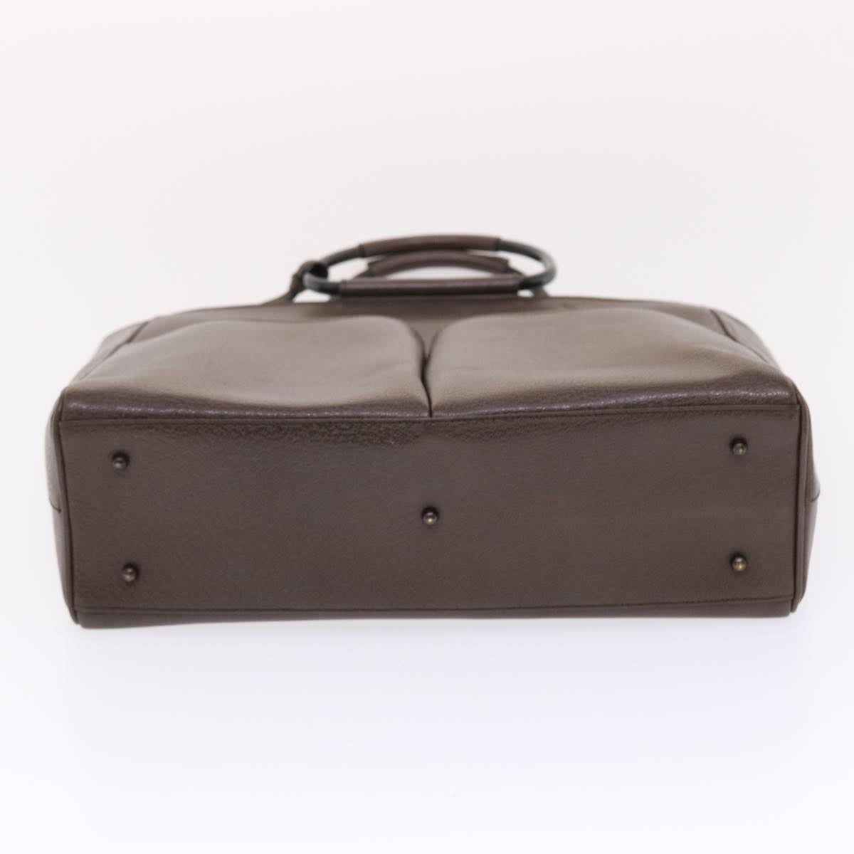 GUCCI Hand Bag Leather Brown Black 50419