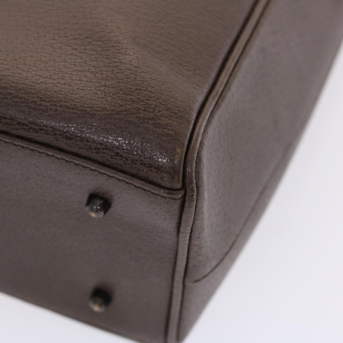 GUCCI Hand Bag Leather Brown Black 50419