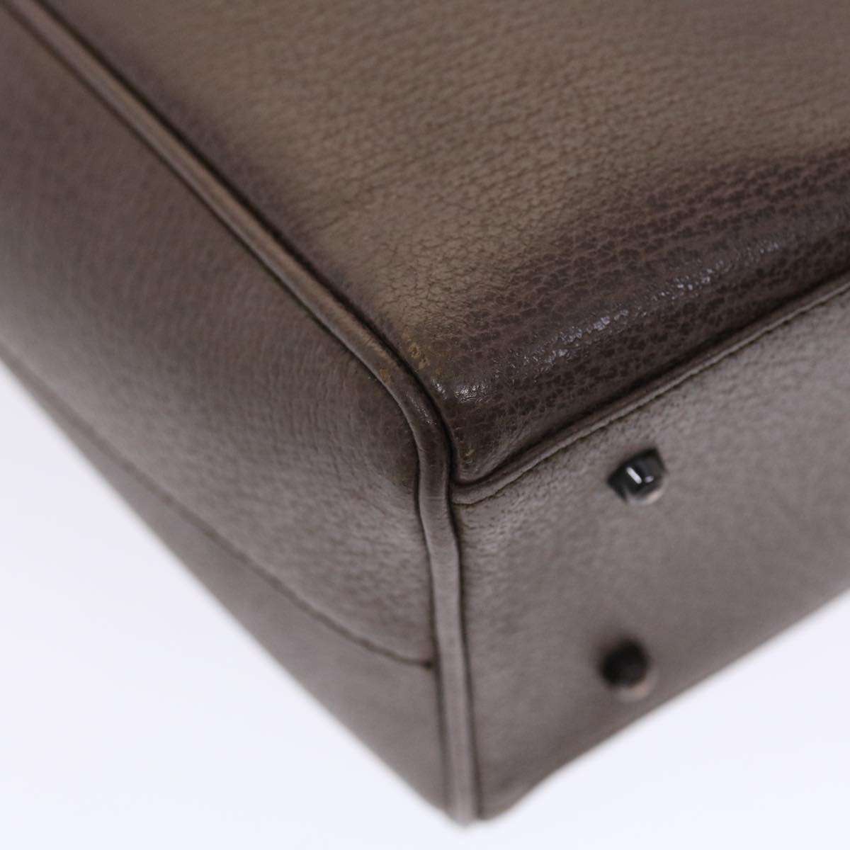 GUCCI Hand Bag Leather Brown Black 50419