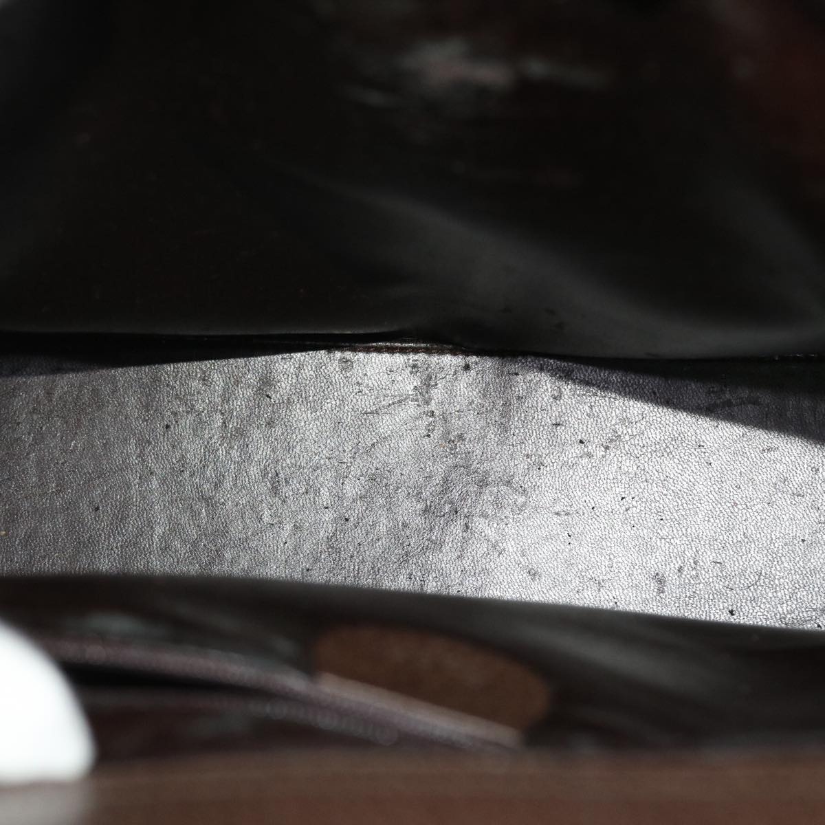 GUCCI Hand Bag Leather Brown Black 50419