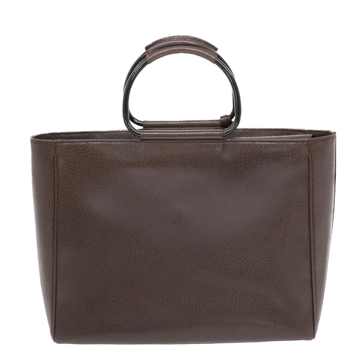 GUCCI Hand Bag Leather Brown Black 50419