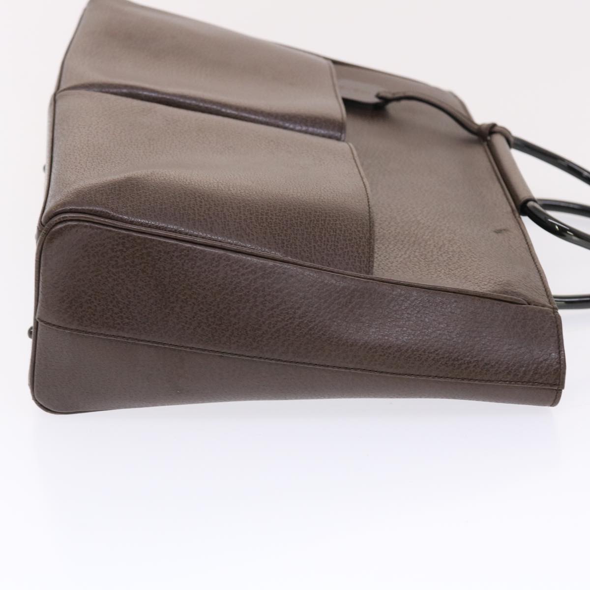 GUCCI Hand Bag Leather Brown Black 50419