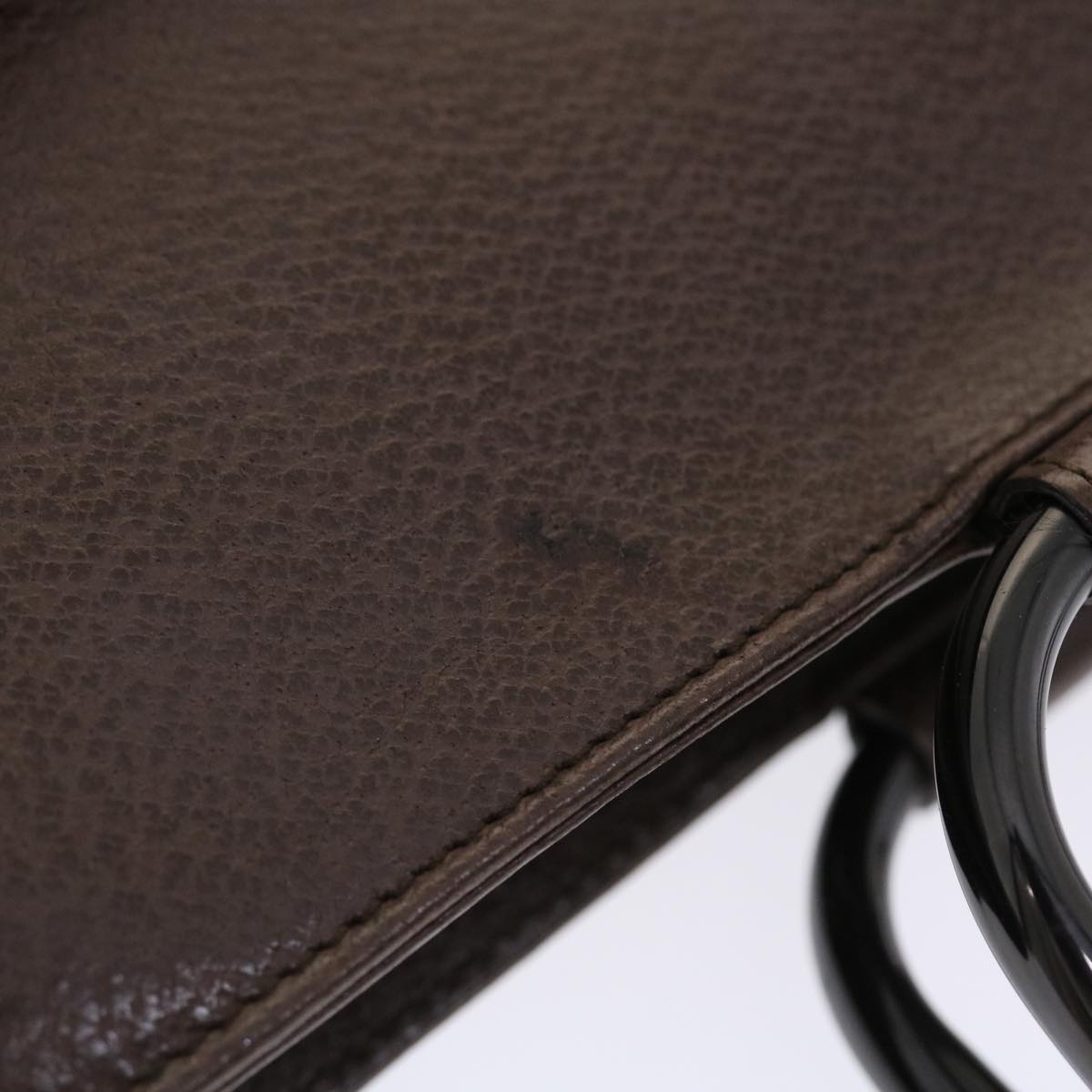 GUCCI Hand Bag Leather Brown Black 50419