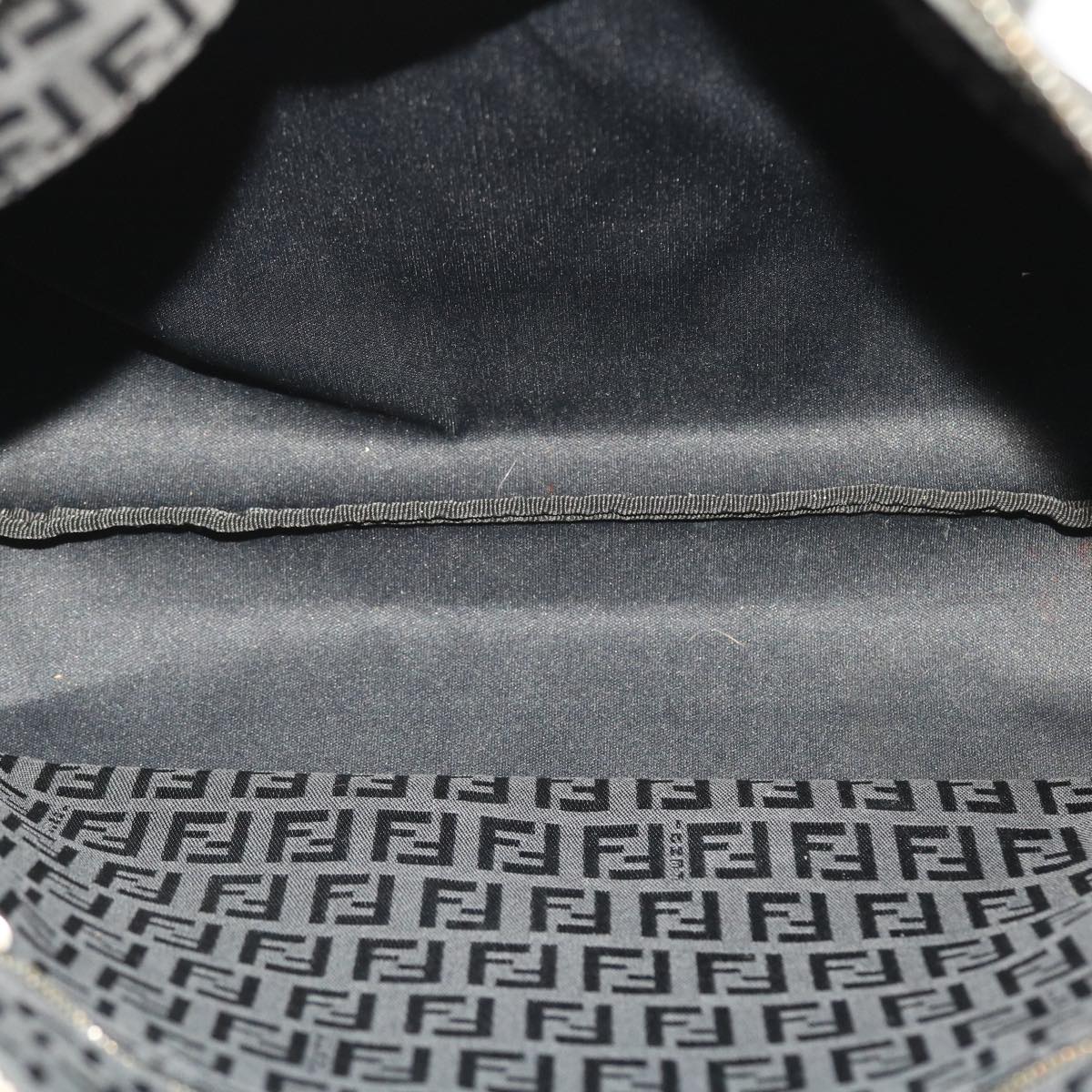 FENDI Zucchino Canvas Tote Bag Nylon Black 50425