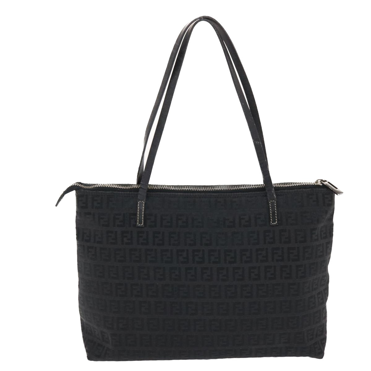 FENDI Zucchino Canvas Tote Bag Nylon Black 50425