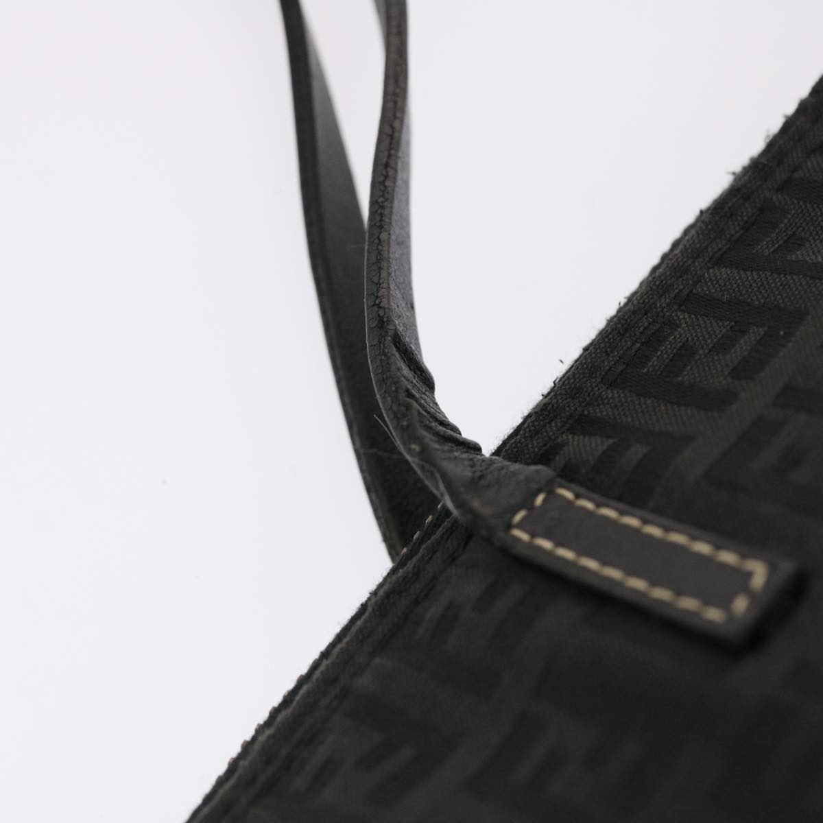 FENDI Zucchino Canvas Tote Bag Nylon Black 50425